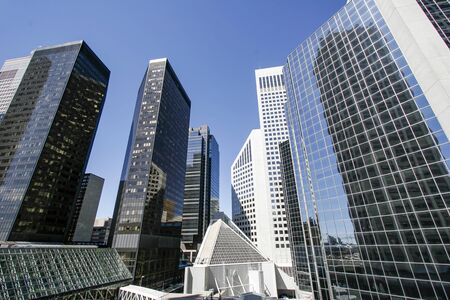 View of Calgary's downtown  with skyscrapers.