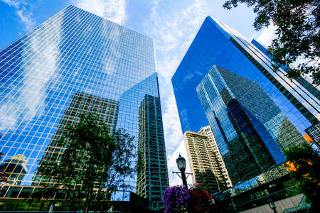 View of Calgary's downtown  with skyscrapers.