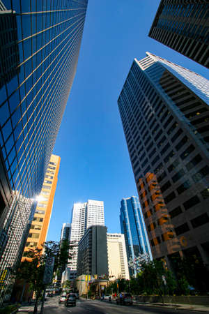 View of Calgary's downtown  with skyscrapers.のeditorial素材