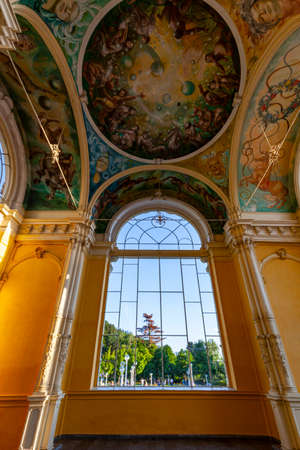 MARIANSKE LAZNE, CZECH REPUBLIC - OCTOBER 28, 2019: Interior of Neo-Baroque Spa Colonnade in Marianske Lazne, Czech Republic.のeditorial素材