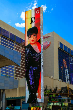 Las Vegas USA - July 7, 2015 : The LINQ Sign in Las Vegas. The LINQ is the open-air shopping and dining area leading up to The High Roller Wheel the world's largest observation wheel.のeditorial素材