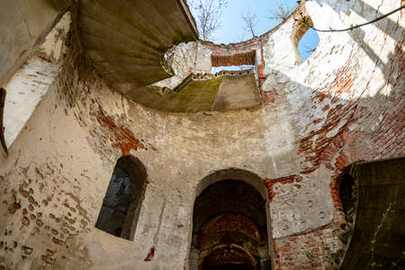 The Ruins of Kremsier Country / Hunting chateau from the XVIII century in early spring setting. Location : Hungary, Barcsのeditorial素材