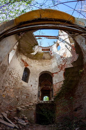 The Ruins of Kremsier Country / Hunting chateau from the XVIII century in early spring setting. Location : Hungary, Barcsのeditorial素材