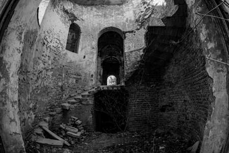 The Ruins of Kremsier Country / Hunting chateau from the XVIII century in early spring setting. Location : Hungary, Barcsのeditorial素材