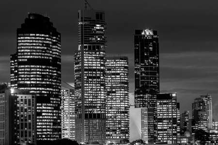 Night time of Brisbane CBD and South Bank. Brisbane is the capital of QLD and the third largest city in Australiaの写真素材