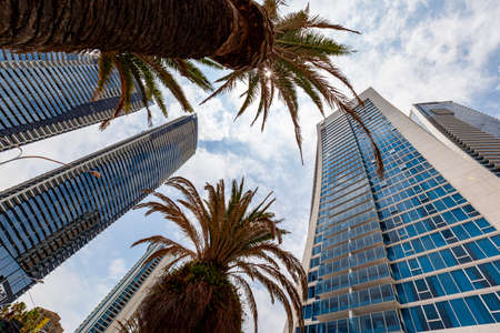 Surfers Paradise, Australia Sept 10, 2018: Architecture near Cavill Avenue. It's Australia's iconic coastal tourist destinations drawing 10 million tourists a year from all over the world.のeditorial素材