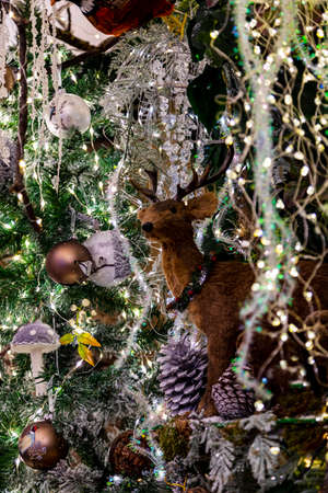 Christmas tree. Holiday background.の写真素材