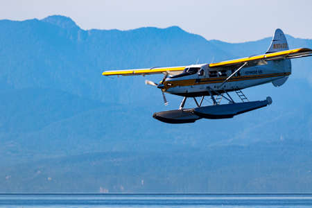 Victoria, BC, Canada - July 22 2019:  Float-planes in the inner harbor. This transportation is vital and very frequent between Vitoria and Vancouver, also the flight is very pictures.のeditorial素材