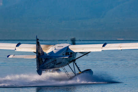 Victoria, BC, Canada - July 22 2019:  Float-planes in the inner harbor. This transportation is vital and very frequent between Vitoria and Vancouver, also the flight is very pictures.のeditorial素材