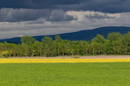 Storm clouds  gathering over rural land