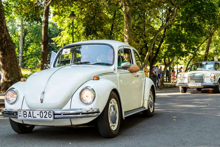 Szeged Hungary Aug 14, 2021: Festival of rear vintage cars - driven by owners - are back and on the...