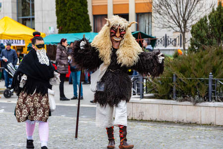 Mohacs, Hungary - February 26 2022:  (Buso-walking) an annual masquerade celebration of the Sokci...