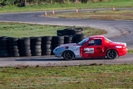 Kakucs Hungary - October 15th 2022: European Rallycross championship modified rally car driving on...