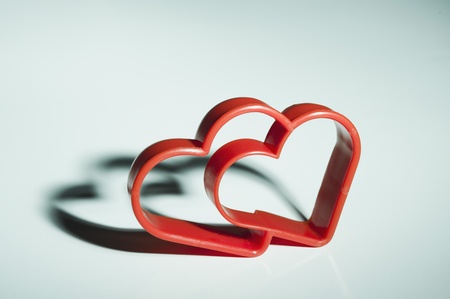 Close-up of a heart shaped cookie cutterの写真素材