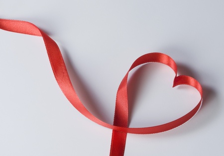Close-up of a heart shaped ribbonの写真素材