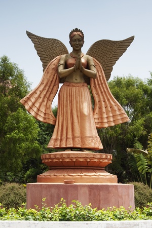 Statue of a fairy in a park, New Delhi, Indiaの写真素材