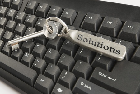 House key on a computer keyboard