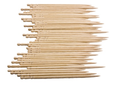 Close-up of toothpicks in a rowの写真素材