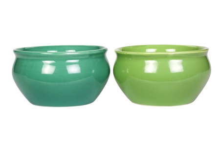 Close-up of two ceramic bowlsの写真素材