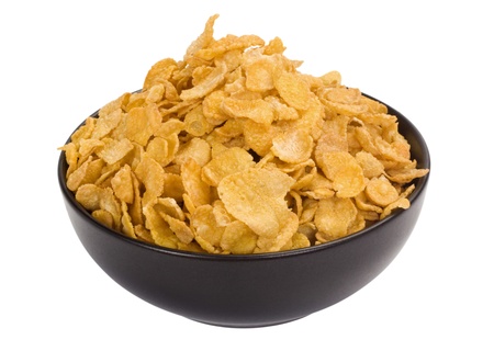 Close-up of a bowl of corn flakes