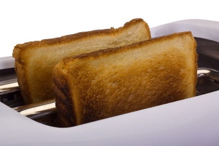 Close-up of a toaster with toastsの写真素材