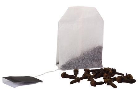 Close-up of a teabag with clovesの写真素材