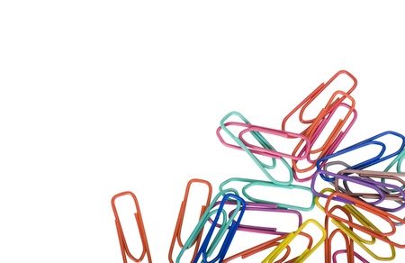 Close-up of assorted paper clipsの写真素材