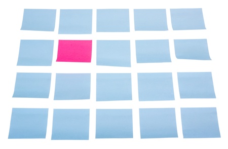 Blank adhesive notes on a white backgroundの写真素材