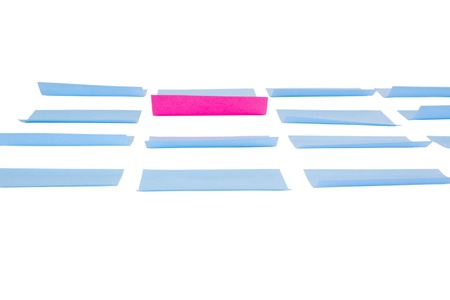 Blank adhesive notes on a white background