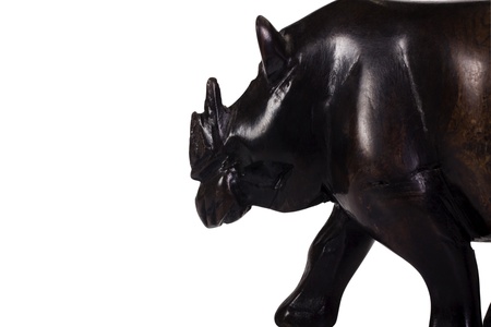 Close-up of a figurine of rhinocerosの写真素材