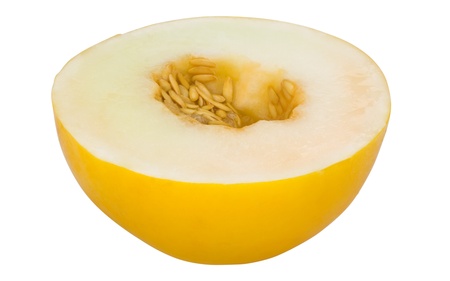 Close-up of a half of a melonの写真素材