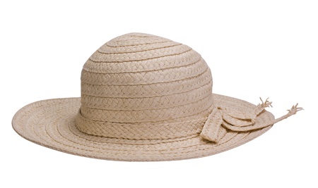 Close-up of a straw hatの写真素材
