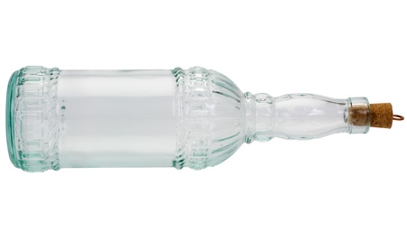 Close-up of a bottle with plugged corkの写真素材