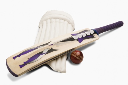Close-up of cricket equipmentの写真素材