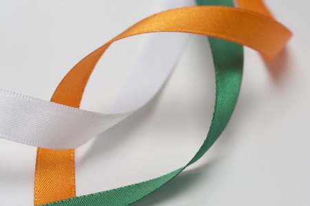 Ribbons representing Indian flag colorsの写真素材