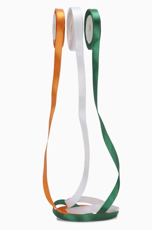 Ribbons representing Indian flag colorsの写真素材