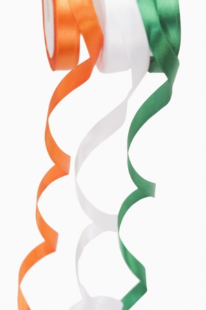 Ribbons representing Indian flag colorsの写真素材