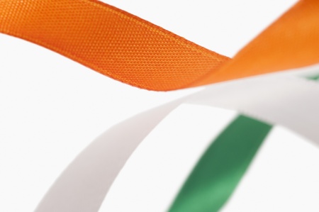 Ribbons representing Indian flag colorsの写真素材