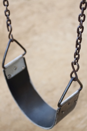 Close-up of a chain swingの写真素材