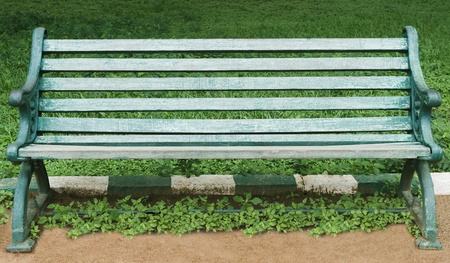 Bench in a botanical garden, Lal Bagh Botanical Garden, Bangalore, Karnataka, Indiaの写真素材