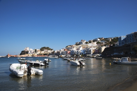 Boats at a harbor, Ponza, Tyrrhenian Sea, Province Of Latina, Lazio, Italyのeditorial素材