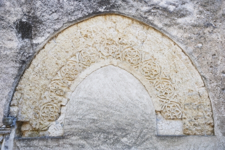 Carving on the wall, Amalfi, Province Of Salerno, Campania, Italy