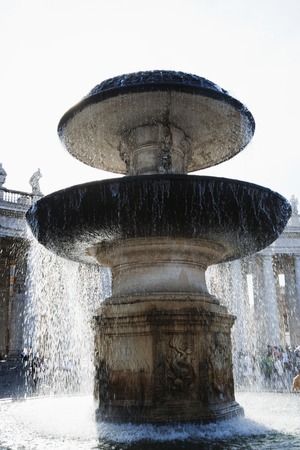 Fountain, St. Peters Square, Vatican Cityの写真素材