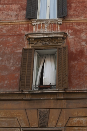 Window of a building, Rome, Lazio, Italyの写真素材