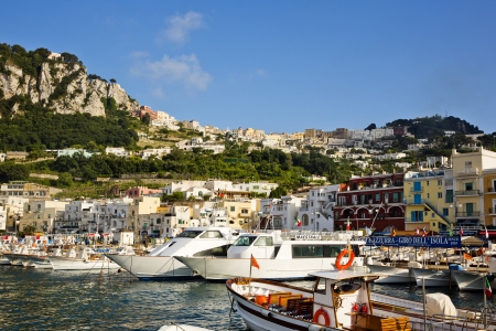 Boats at a harbor, Capri, Campania, Italyのeditorial素材