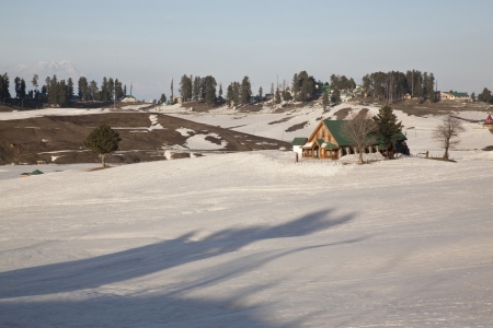 Snow covered landscape, Jammu And Kashmir, India の写真素材