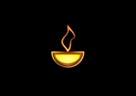 Diwali oil lamp glowing isolated on black backgroundのイラスト素材