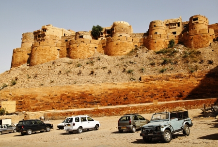 Fort on hill, Jaisalmer Fort, Jaisalmer, Rajasthan, Indiaのeditorial素材