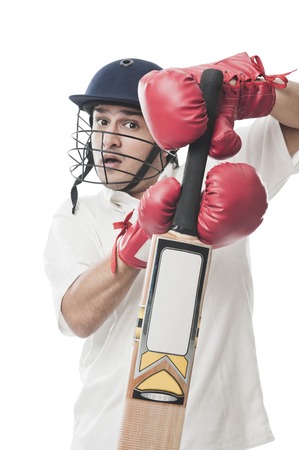 Batsman playing cricket