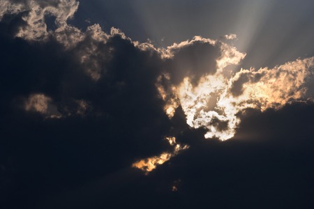 Clouds in a the sky at dusk, Darjeeling, West Bengal, Indiaの写真素材